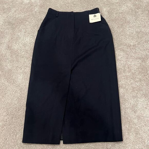 NWT Rena Rowan for Saville Petite Women's 100% Wool Navy Skirt Size 10P - Picture 1 of 6